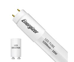 Energizer T8 4ft 18w LED Tube Frosted c/w FREE Starter