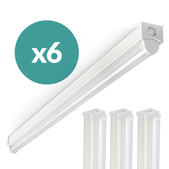 Bright Source 5ft Single 32w LED Batten Fitting CCT - Multipack 6x